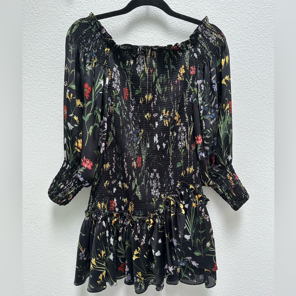 Great condition- Alexis Black Floral Mini dress